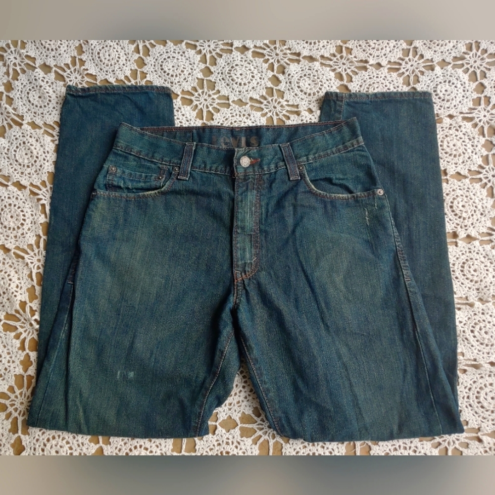 Y2K 520 Levi Green Wash Slouch Skinny Jeans